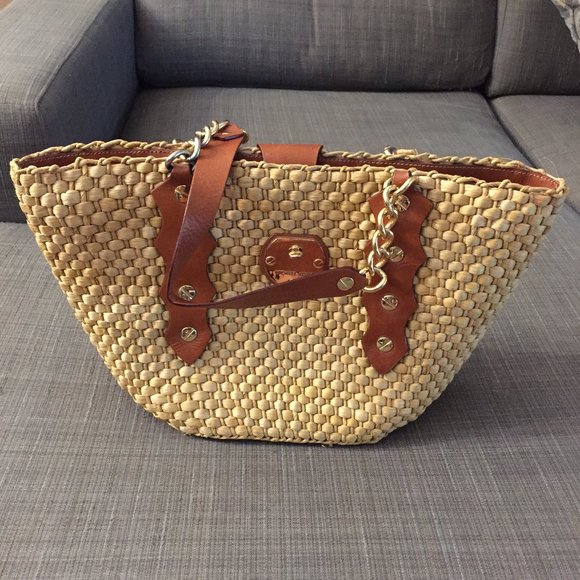 Michael Kors Handbags - MICHAEL KORS Brown leather straw tote